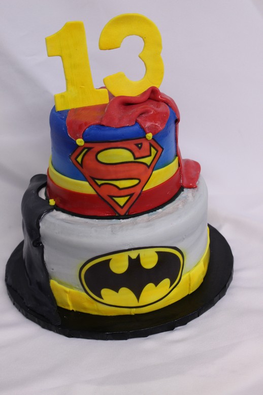 Batman superman, capes, fondant, superhero, avenger, cake, birthday