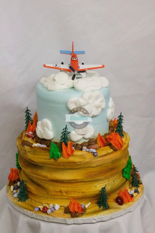Planes Fire rescue, grand canyon, route 66, mater, birthday kids cake, 1