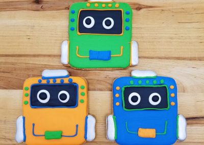 Robot Head, cookies, robotics, club, nerd, geek,party, birthday, cookies, jacksonville, beach, bakery