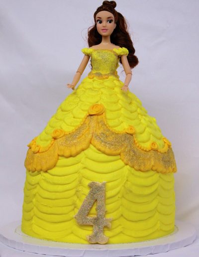 Doll Cake, Belle, Beauty, beast, cake, kids, birthday, party, cinottis, bakery, fun, barbie, dress