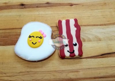 Bacon and Eggs Iced Cutout , Cookies, Valentines, Couples, Cinot