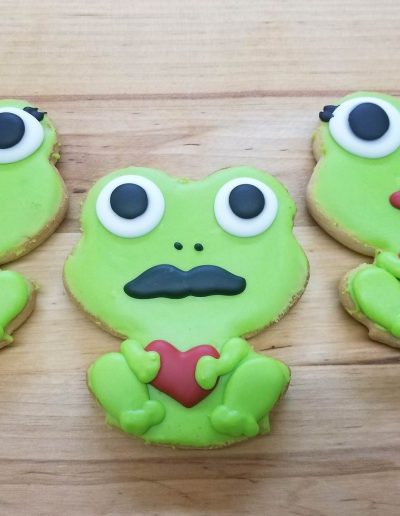 Frog Iced Cutout, Cookies, Cinottis Bakery, Valent