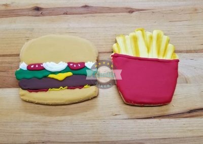 Cheeseburger and Fries Iced Cutout, Cookies, Cinottis Bakery, C