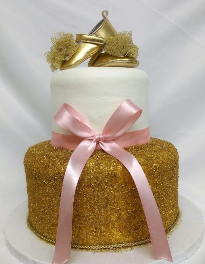 Ballerina Baby Shower, Pink and Gold, Cake, Cinotti's Bakery, Jacksonville Beach