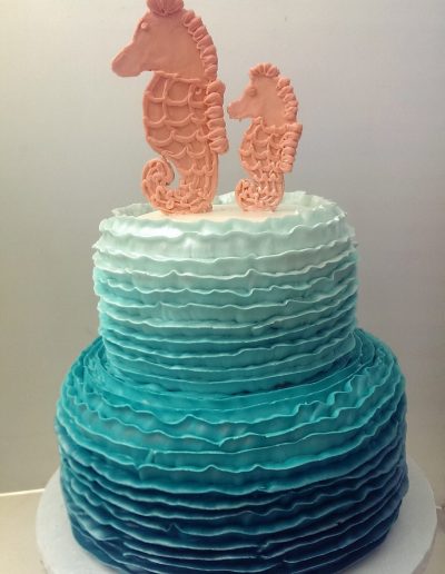 Seahorse Baby Shower, Beachy, Cake, Cinotti's Bakery, Jacksonville Beach