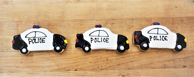 Police Car Cookies, Police, First Responder cookies, JSO, Blue Lives Matter, Jacksonville Sherrifs Office, Cinottis Bakery, Back the Blue, Police Department, jacksonville Beach