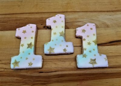 first birthday cookies, cinottis bakery, Jacksonville Beach, Stars and moon cookies, baby's first