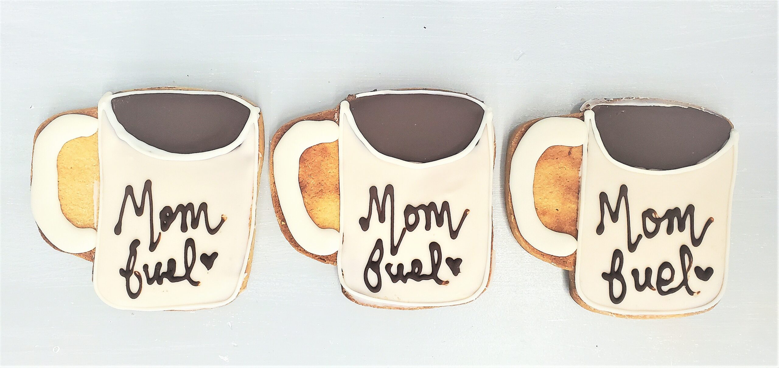 Mom Fuel, Mother's Day Coffee Mug, Ivory and Brown Cookie