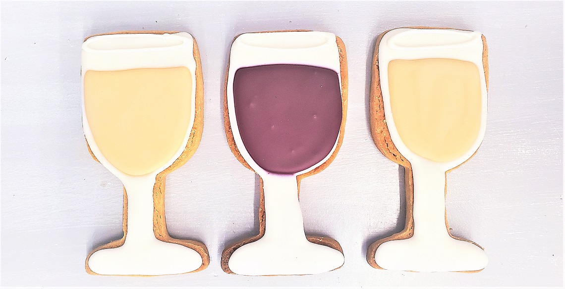 Wine Glass Cookies, Mother's Day Cookies, Red wine, white wine cookie
