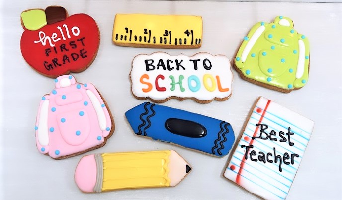 Back to School Cookies, ABC cookies, Apple Cookies, Teacher Appreciation Cookies, Cookies for School, Cinottis Bakery