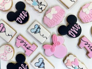 Minnie Mouse Birthday Cookies, Mickey First Birthday,