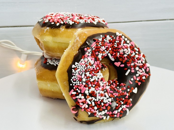 Valentine's Donut, Chocolate donut with sprinkles