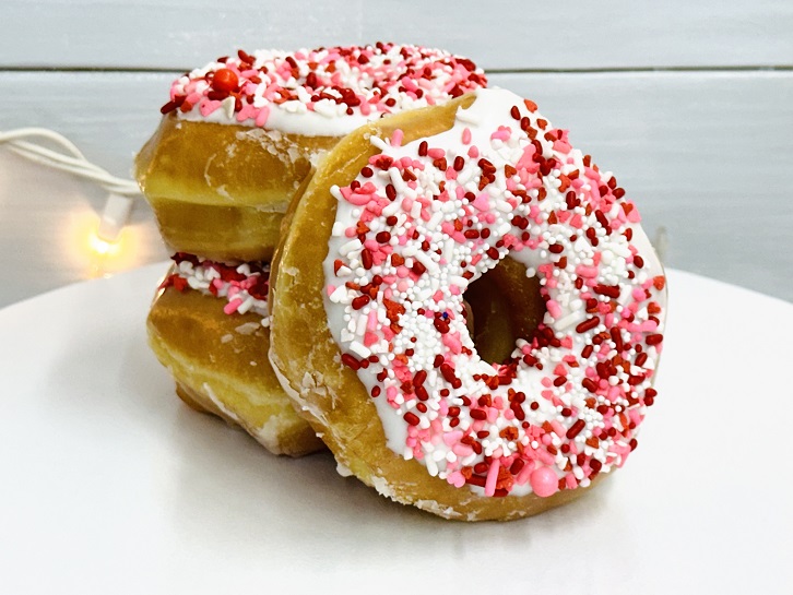 Valentine's Donut, Vanilla donut with sprinkles