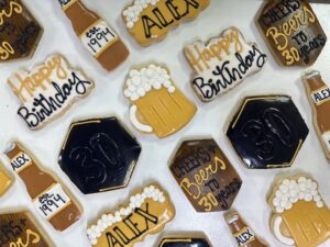 Cheers to 30 years, Beer mug birthday cookies