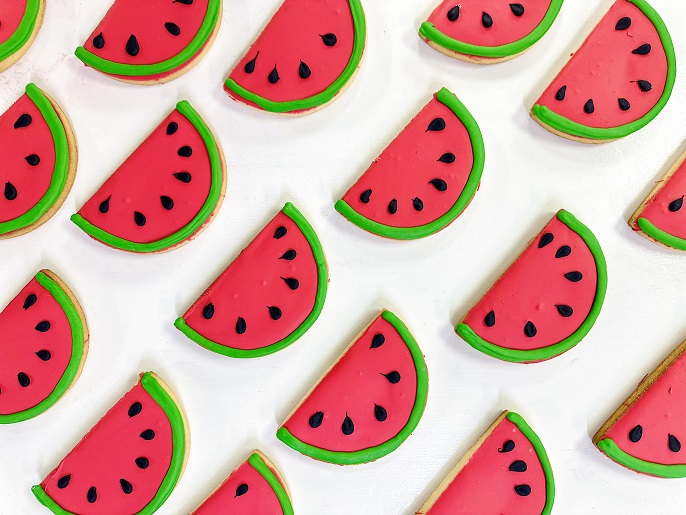 Watermelon shaped cookie
