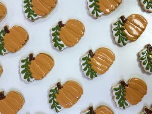 Pumpkins with Leaves