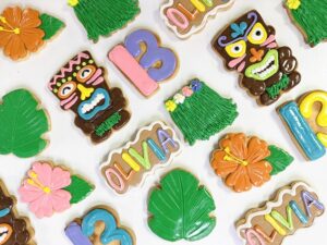 Tiki Birthday, Luau Birthday Cookies