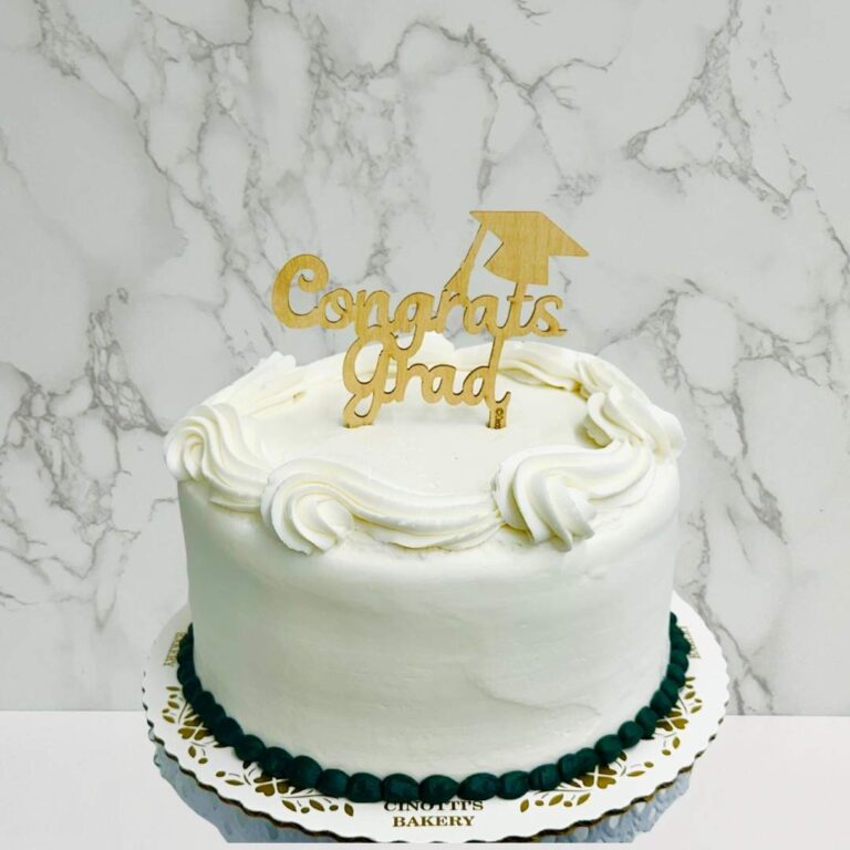 Graduation Cake with gold topper