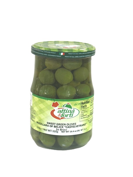 Attina Green Olives Nocellara Castelvetrano in Brine - 19.4 oz, Cinotti's Italian Market Jacksonville, Imported Italian Food