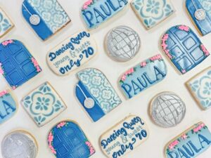 Momma Mia Birthday, Greece inspired birthday cookies