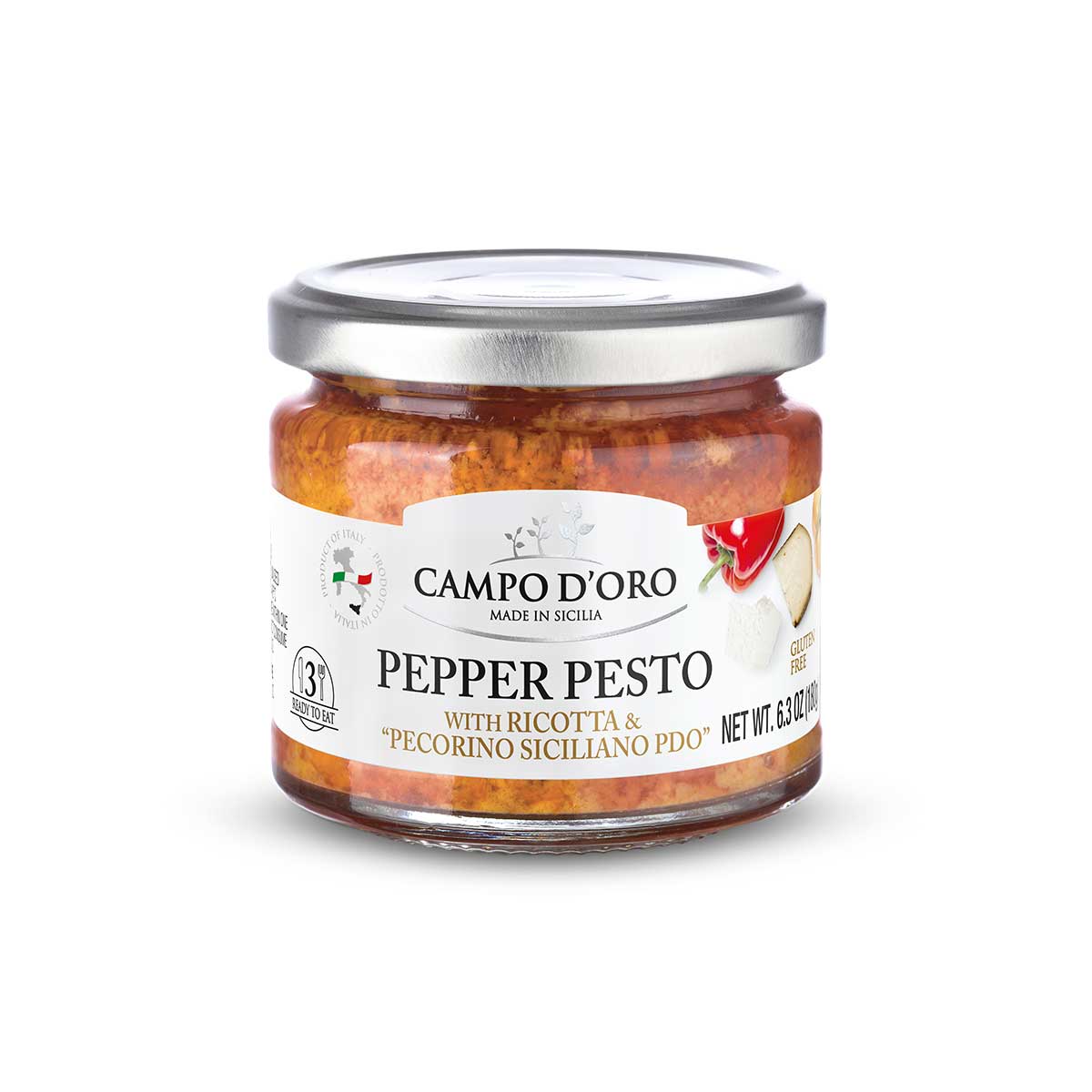 Pepper Pesto with Ricotta & Pecorino Siciliano PDO, Cinotti's Italian Market Jacksonville, Imported Italian Foods Jacksonville