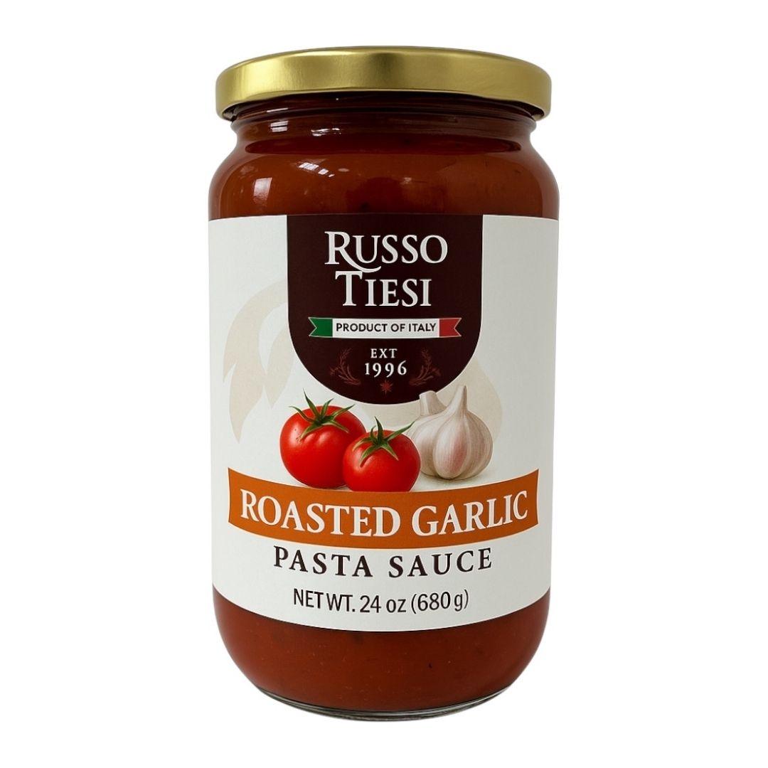 Russo Tiesi Sauce-Roasted Garlic- Italian Pasta Sauce-Cinotti's Italian Market, Italian Pasta