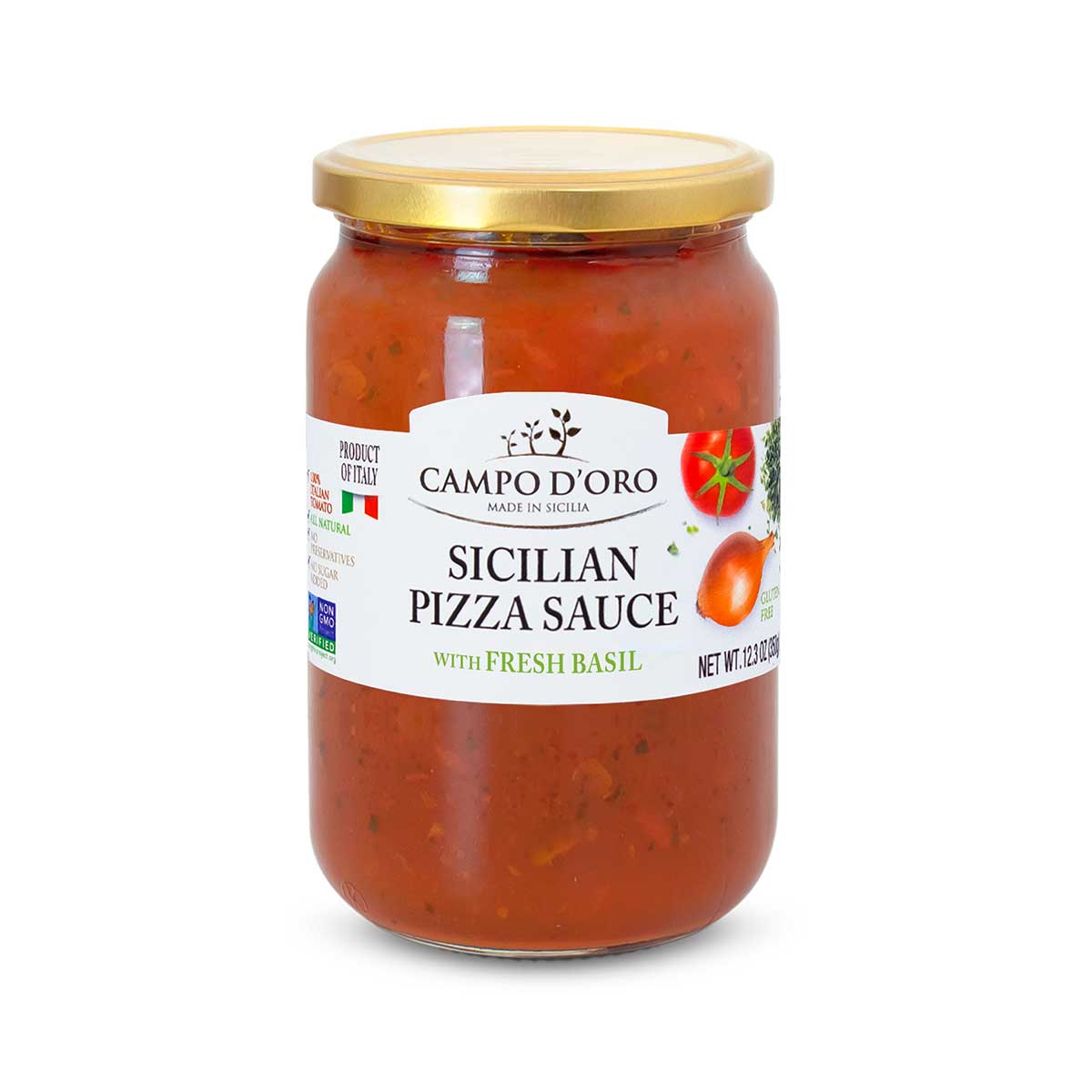 Campo d'Oro Sicilian Basil Pizza Sauce, Cinotti's Italian Market, Imported Italian Pasta Sauce Campo d'Oro Sicilian Basil Pizza Sauce, Cinotti's Italian Market, Imported Italian Pasta Sauce