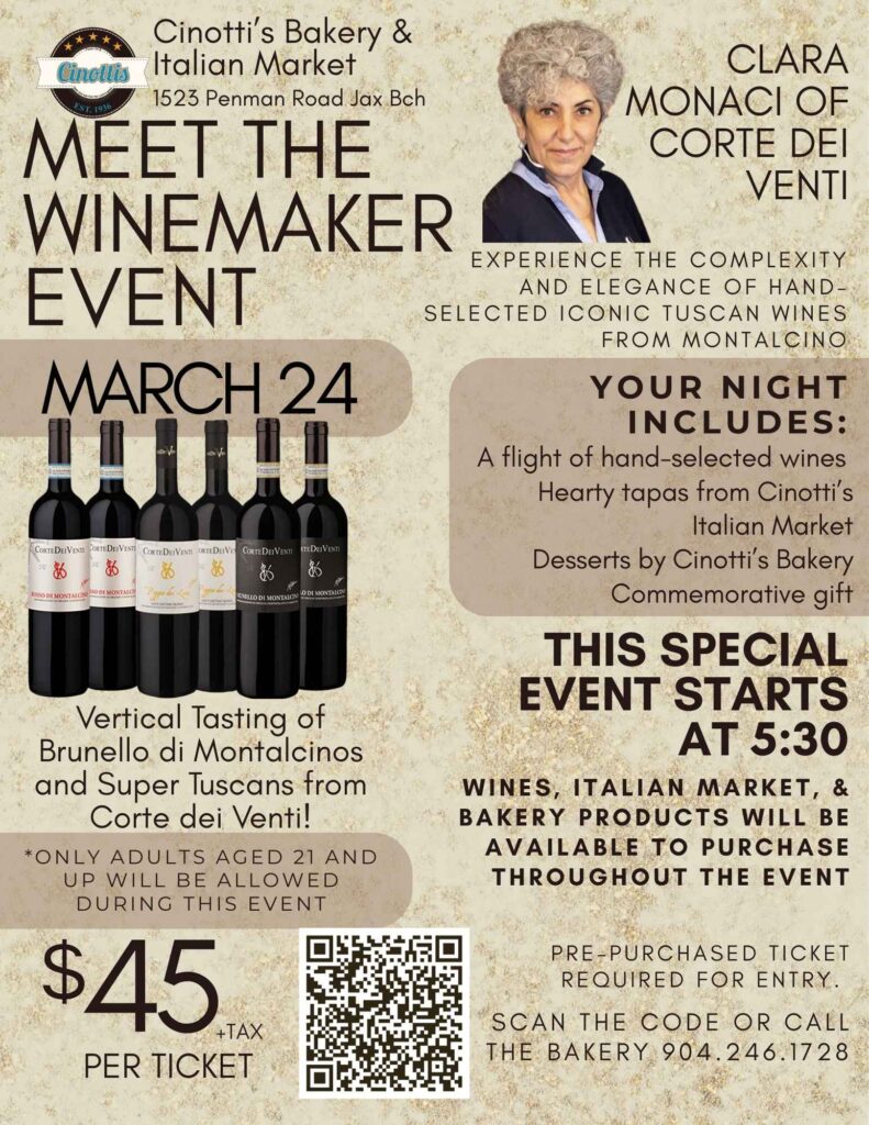 Special Wine event featuring Clara Monaci of Corte Dei Venti 03-24-26