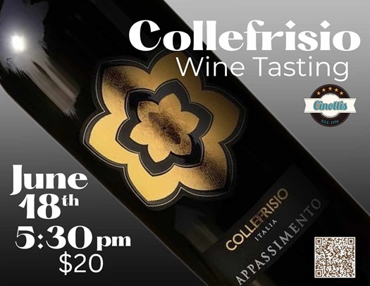 Wine Tasting June 18, Wine tasting Jacksonville, Cinotti’s Bakery