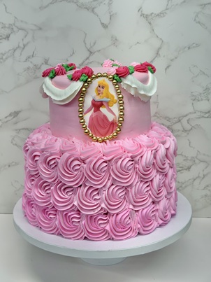 Sleeping Beauty Cake, Pink rosette cake, princess cake, birthday cake jacksonville
