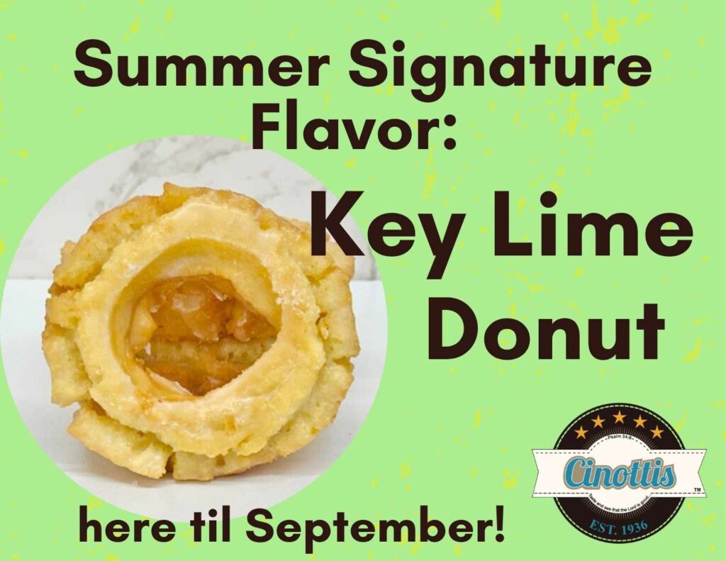 Meet Our Summer Signature Donut, Key Lime Season from Cinotti’sMeet Our Summer Signature Donut, Key Lime Season from Cinotti’s