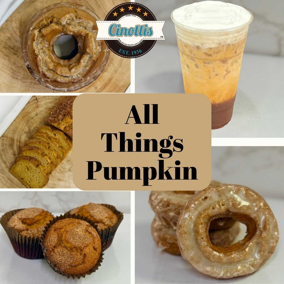 Pumpkin Donuts, Pumpkin Muffins, Pumpkin Coffee, Pumpkin Bread, Pumpkin Donuts, Cinotti's Bakery, Jacksonville, Pumpkin
