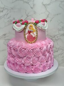 Sleeping Beauty Cake, Pink rosette cake, princess cake, birthday cake jacksonville